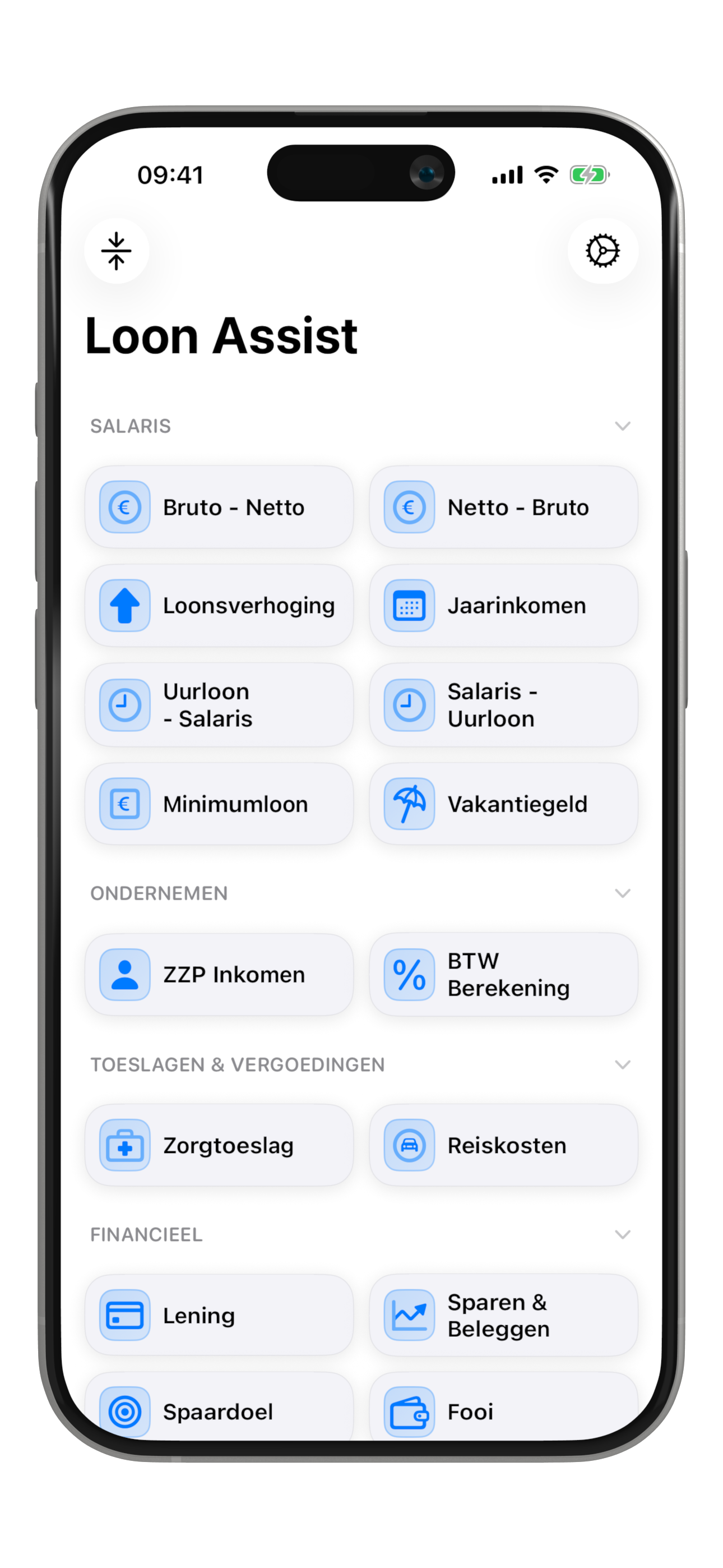 Loon Assist calculator overzicht